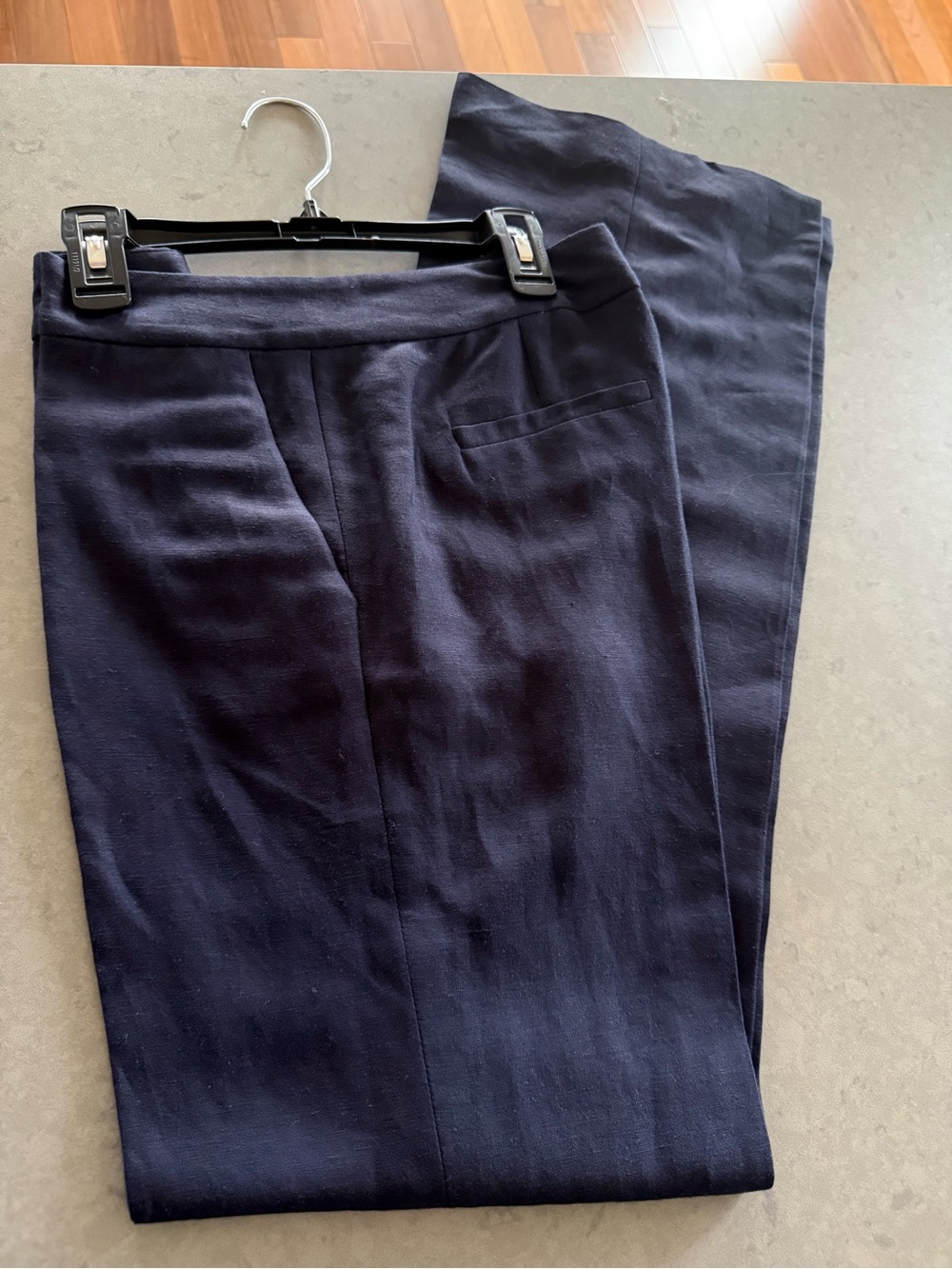 Nine West Women’s Navy Linen Dress Pants - Straight Leg